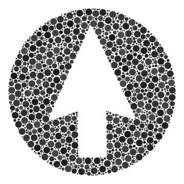 Rounded Arrow Mosaic of Filled Circles Ilustración de archivo