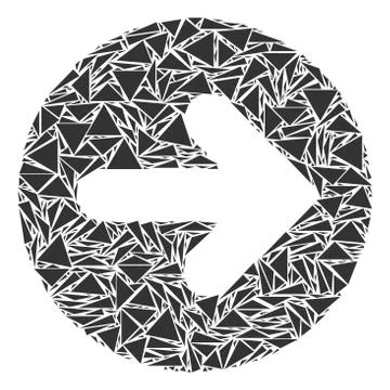 Rounded Arrow Mosaic of Triangles Stock Illustration