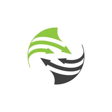 Rounded arrow Planet logo. Orbit vector and Satellite logo. Stock Illustration