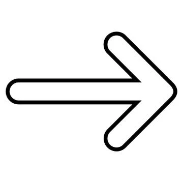 Rounded Arrow Right Contour Vector Icon 스톡 일러스트