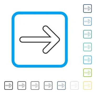 Rounded Arrow Right Framed Vector Icon 스톡 일러스트