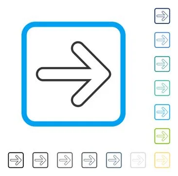 Rounded Arrow Right Framed Vector Icon 스톡 일러스트