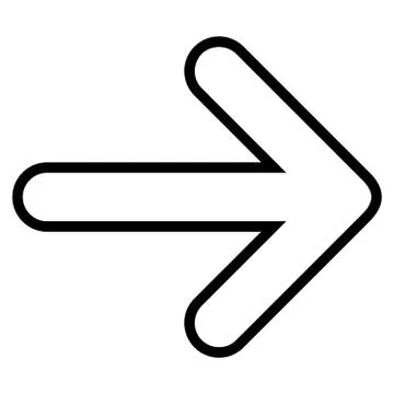 Rounded Arrow Right Stroke Vector Icon 스톡 일러스트