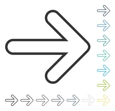 Rounded Arrow Right Vector Icon Stock Illustration