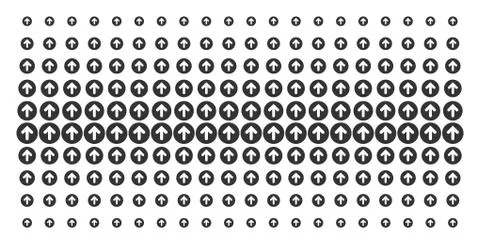 Rounded Arrow Shape Halftone Array Illustrazione stock