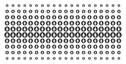 Rounded Arrow Shape Halftone Array Illustrazione stock