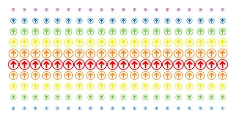 Rounded Arrow Shape Halftone Spectral Effect Illustrazione stock