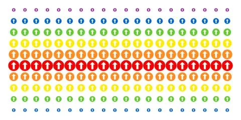 Rounded Arrow Shape Halftone Spectral Effect Stockillustratie