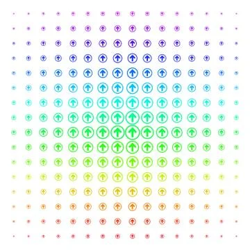 Rounded Arrow Shape halftone Spectrum pattern Stock Illustration