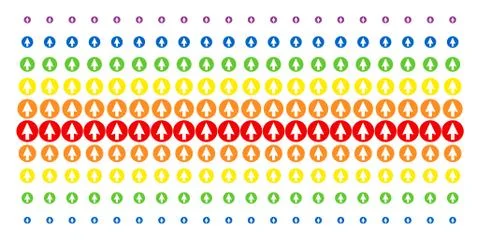 Rounded Arrow Shape Halftone Spectrum Effect Illustrazione stock