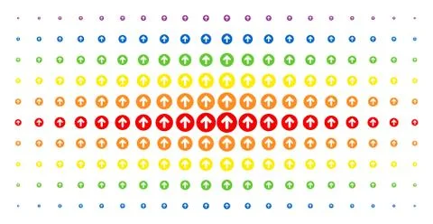 Rounded Arrow Spectrum Halftone Pattern Stock Illustration