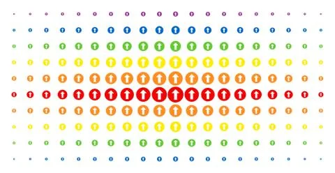 Rounded Arrow Spectrum Halftone Pattern Illustrazione stock