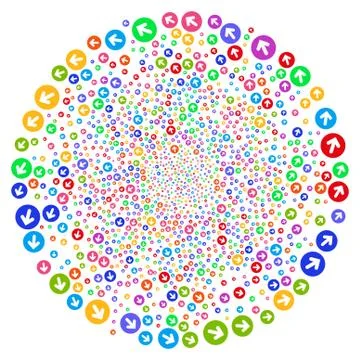 Rounded Arrow Swirl Exploding Globula Stock Illustration