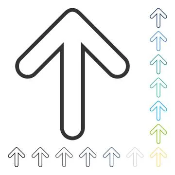 Rounded Arrow Up Vector Icon 스톡 일러스트