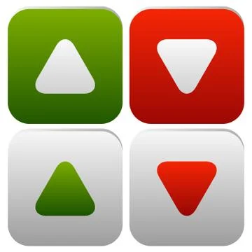 Rounded arrows, arrowheads up and down. Minimal Buttons or icons. Editable ve Stock Illustration