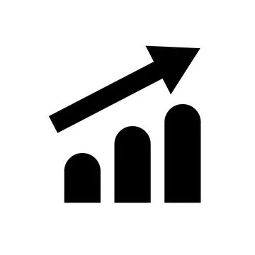 Rounded bar graph silhouette icon. Vector. Stock Illustration