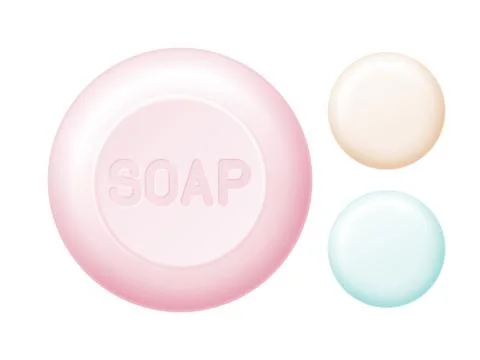 Rounded bar of soap isolated on white. Easy recolored vector Иллюстрация