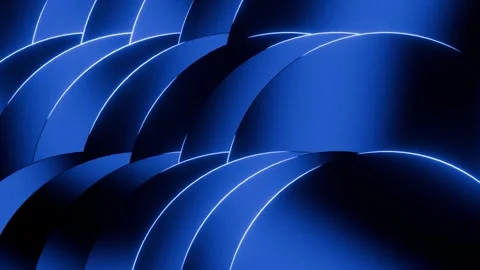 Rounded Blue and Black Circles Abstract Motion Background Loop HD Stock Footage 327732242