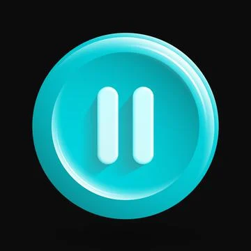 Rounded Blue Pause Icon Stock Illustration