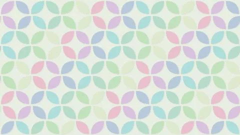 Rounded botanical forms repeat in a tidy grid of mint, sage, pink, purple, .. Stock Illustration