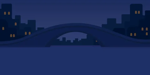 Rounded Bridge Silhouette Over Calm Water Night 動画素材 326014765