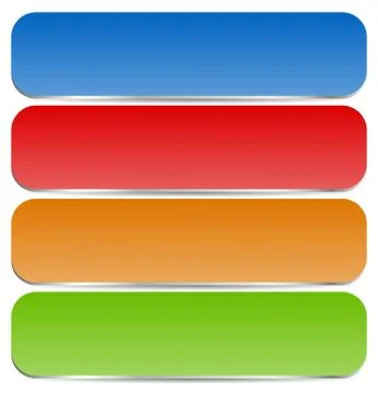 Rounded bright buttons white blank space in several colors イラスト素材
