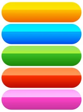 Rounded button, banner backgrounds in 5 colors. Stock Illustration