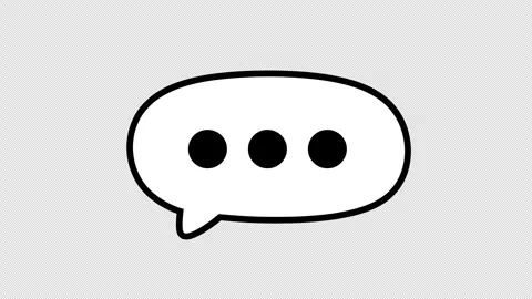 Rounded chat bubble typing indicator animation in 4K Stock Footage 331709518