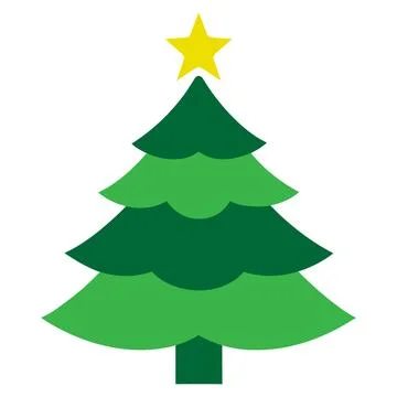 Rounded Christmas tree with star icon Illustrazione stock