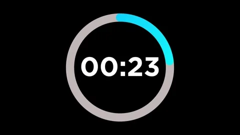 Rounded circle countdown timer 30 seconds animation on Black Background Stock Footage 319486923