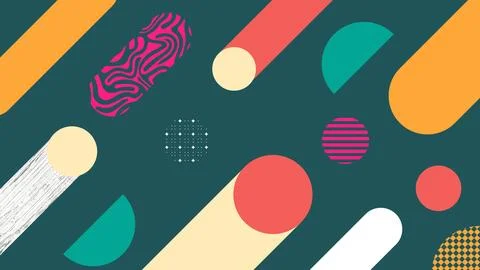 Rounded Colorful Abstract Organic Elements Stock Illustration