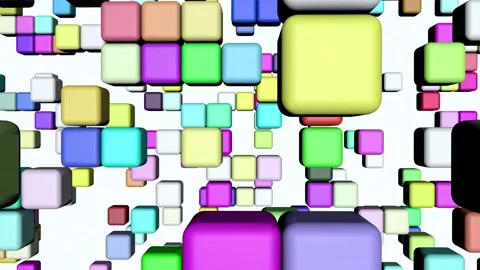 Rounded colorful cubic figures  . Abstract fancy background, intro. Stock Footage 225689855