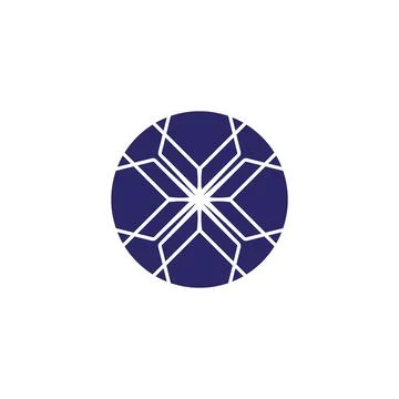 Rounded corner logo with maze element vector circular abstract logo design イラスト素材