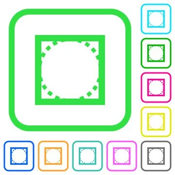 Rounded corner settings vivid colored flat icons Illustrazione stock