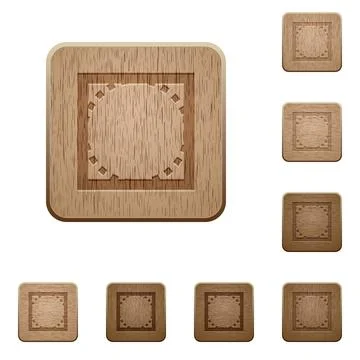 Rounded corner settings wooden buttons Stock Illustration