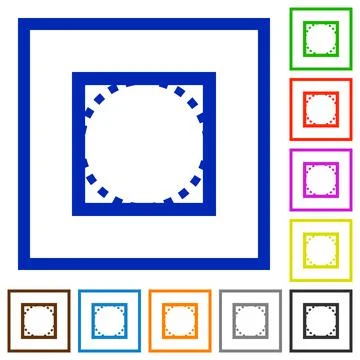 Rounded corners flat framed icons Illustrazione stock