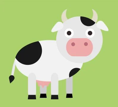 Rounded Cow Stock Illustration