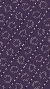Rounded cream knot outlines repeat between slanted parallel bands on a dark.. Stock Illustration
