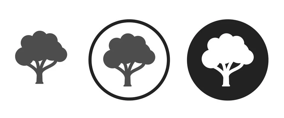 Rounded crown tree icon . web icon set .vector illustration Stock Illustration