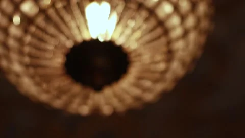 Rounded Crystal Pendant Lights Made of Thread Video stock 241323014