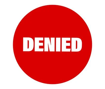 Rounded Denied on white background Stock Illustration