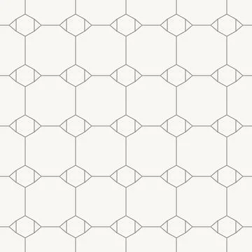 Rounded diamond nodes connected grid seamless pattern in minimal line design Stock Illustration