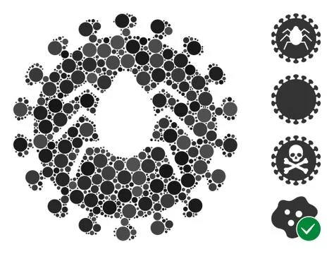 Rounded Dot Bug Virus Icon Collage Stock Illustration
