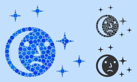 Rounded Dot Last Night Icon Mosaic Stockillustratie