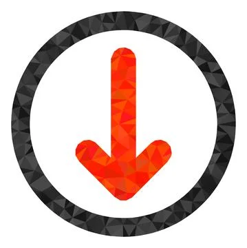 Rounded Down Arrow Lowpoly Icon 库存插图