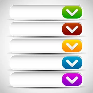 Rounded drop down button templates Иллюстрация
