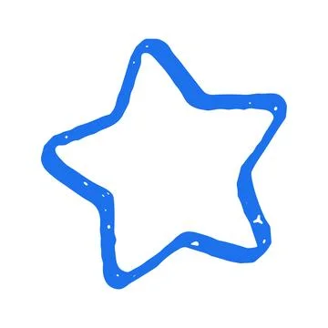 Rounded Five Point Star Shape Hand Drawn In A Grunge Vector Illustration Styl Stock Illustration