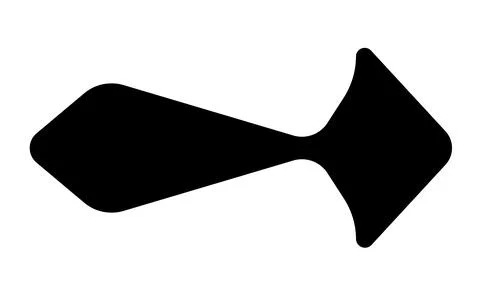 Rounded fluid black arrow icon, Smooth organic right pointer graphic, Stylize イラスト素材