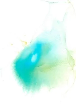 Rounded fluorescent translucent azure splash with emerald waves Stock Illustration