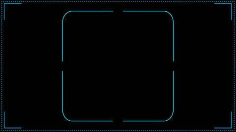 Rounded Focus Frame  Overlay, Cyan Vector Selection Border with Soft Corner.. Stock Illustration